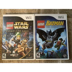 LEGO Batman: The Video Game and Star Wars The Complete Saga Complete w/ Manual. 